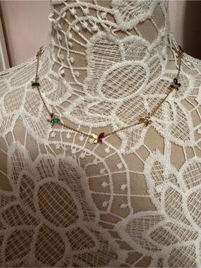 kate spade Gold Multi-Color Butterfly Charm Necklace